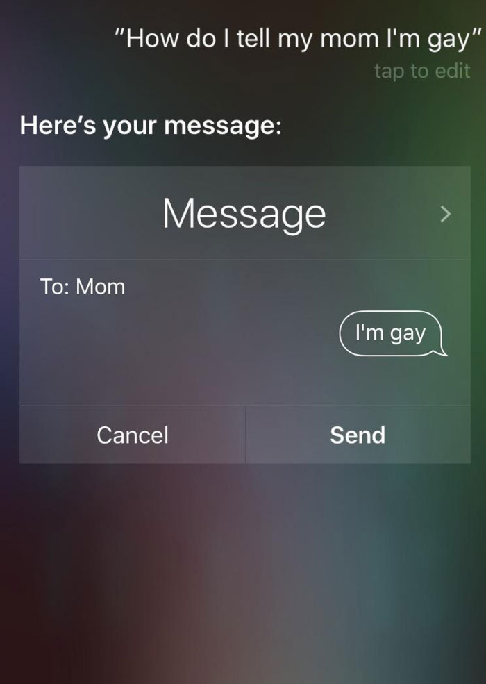 pytanie do Siri. Jak powiedzieć mamie, że się jest gejem