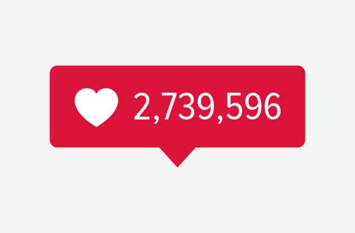 Znak pokazujący liczbę polubień na Instagramie