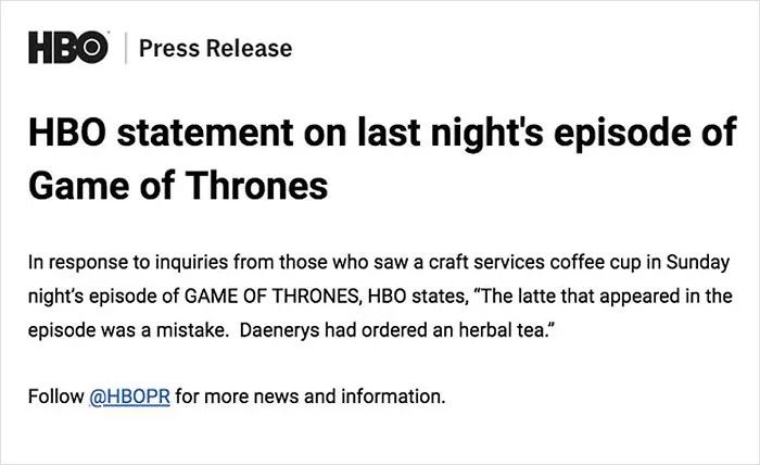 game of thrones starbucks coffee cup mistake hbo apologize 3 5cd164580af6d 700 HBO wydało oświadczenie w sprawie kubka z kawą w ostatnim odcinku „Gry o Tron”