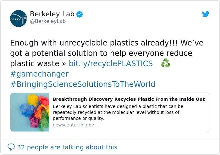 infinitely recyclable plastic berkeley lab 5cdbc3ccb7330 700 Naukowcy dokonali przełomowego odkrycia w walce z plastikiem. Czy PDK to plastik przyszłości?