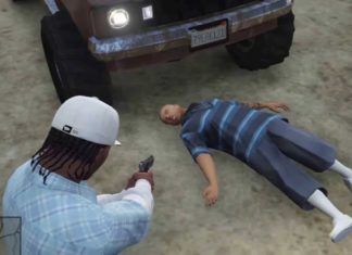 Scena z gry koputerowej przedstawiająca morderstwo