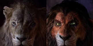 Postać Skazy z króla lwa w dwóch wersjach