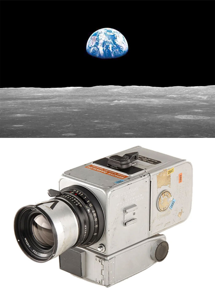 Earthrise By William Anders 1968 Modified Hasselblad 500 El 20 najbardziej rozpoznawalnych w historii zdjęć i aparaty, którymi zostały zrobione