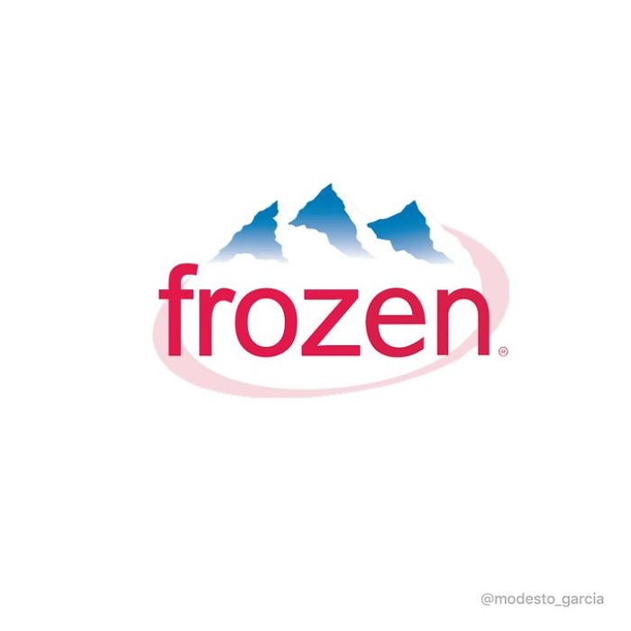 Frozen Evian Artysta przerobił logotypy popularnych marek na filmy Disneya