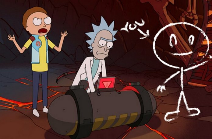 Dwie postacie z kreskówki Rick i Morty