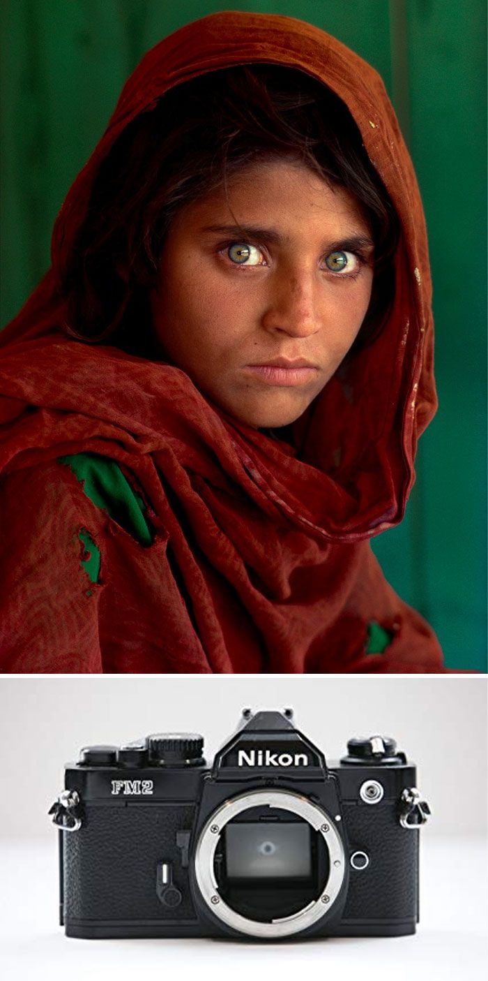 Afghan Girl By Steve Mccurry 1984 Nikon Fm2 20 najbardziej rozpoznawalnych w historii zdjęć i aparaty, którymi zostały zrobione