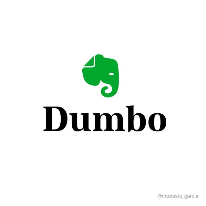 Dumbo Evernote Artysta przerobił logotypy popularnych marek na filmy Disneya