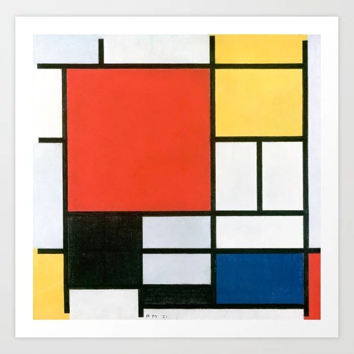 FormatFactorypiet mondrian composition in red yellow blue and black prints Czy minimaliści dążą do unicestwienia przedmiotu? Zen i minimalizm w sztuce