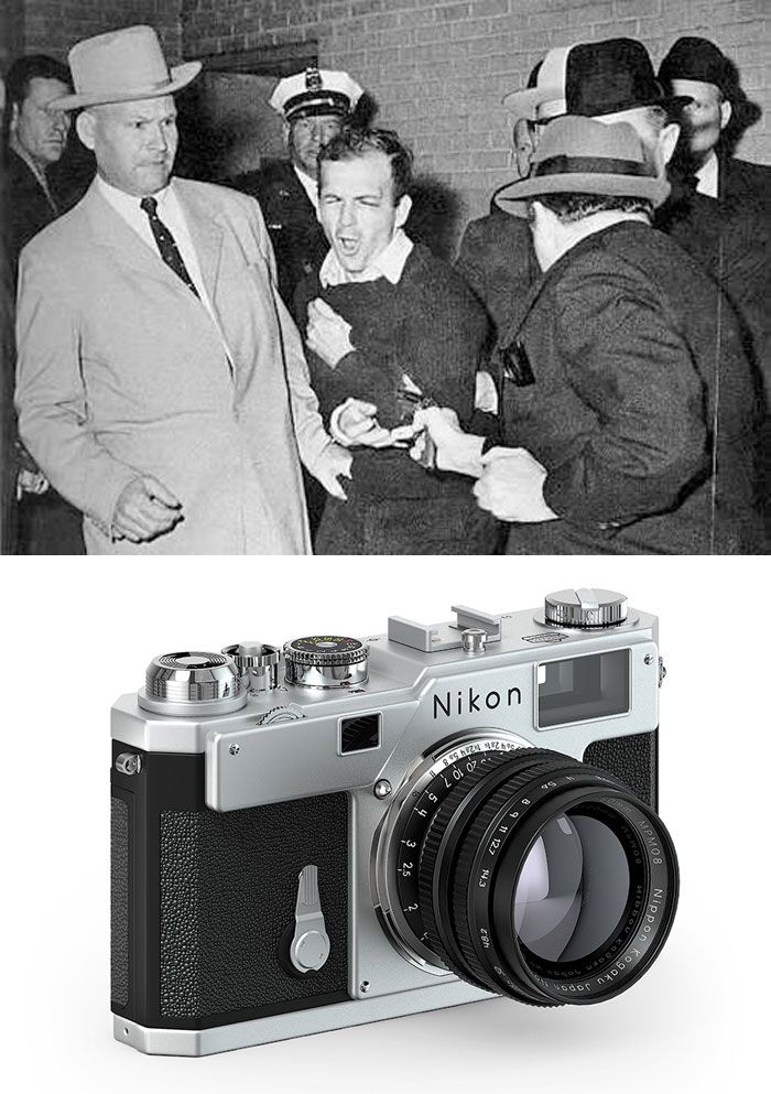 The Shooting Of Lee Harvey Oswald By Robert Jackson 1963 Nikon S3 20 najbardziej rozpoznawalnych w historii zdjęć i aparaty, którymi zostały zrobione