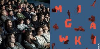 Ludzie na sali kinowej i plakat Cinemaforum 2019