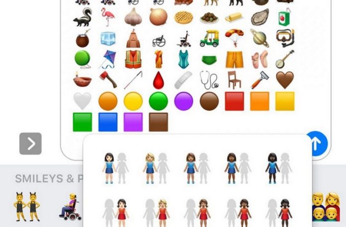 Zrzut ekranu z telefonu przedstawiający nowe emoji