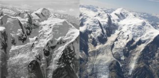Dwa zdjęcia lodowca