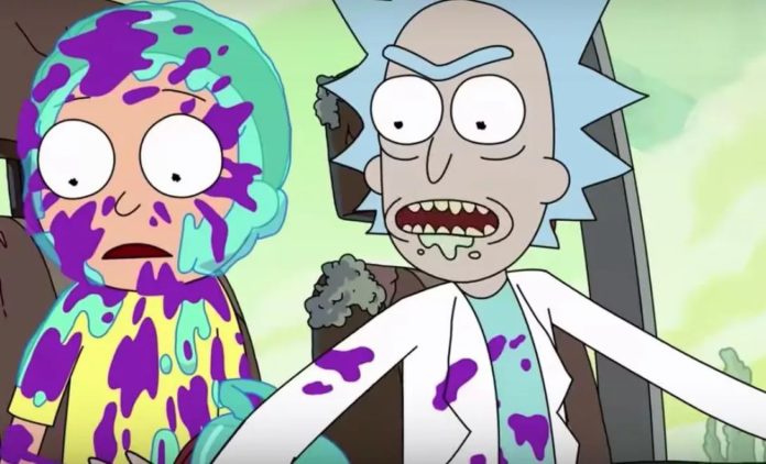 Dwie postaci z animowanego serialu Rick i Morty