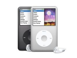 iPod classic w kolorze czarnym i białym