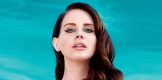 Piosenkarka Lana Del Rey na tle nieba
