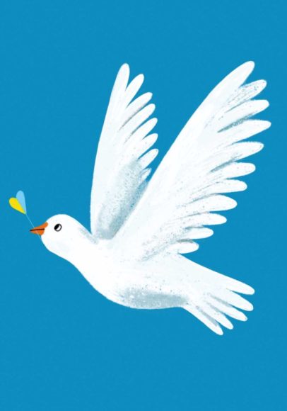 Plakat Peace gołąb pokoju dla Ukrainy