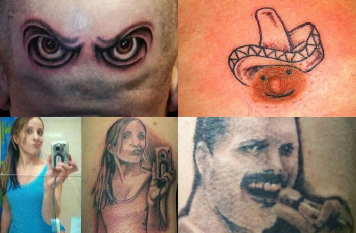 najgorsze tatuaże kolaż