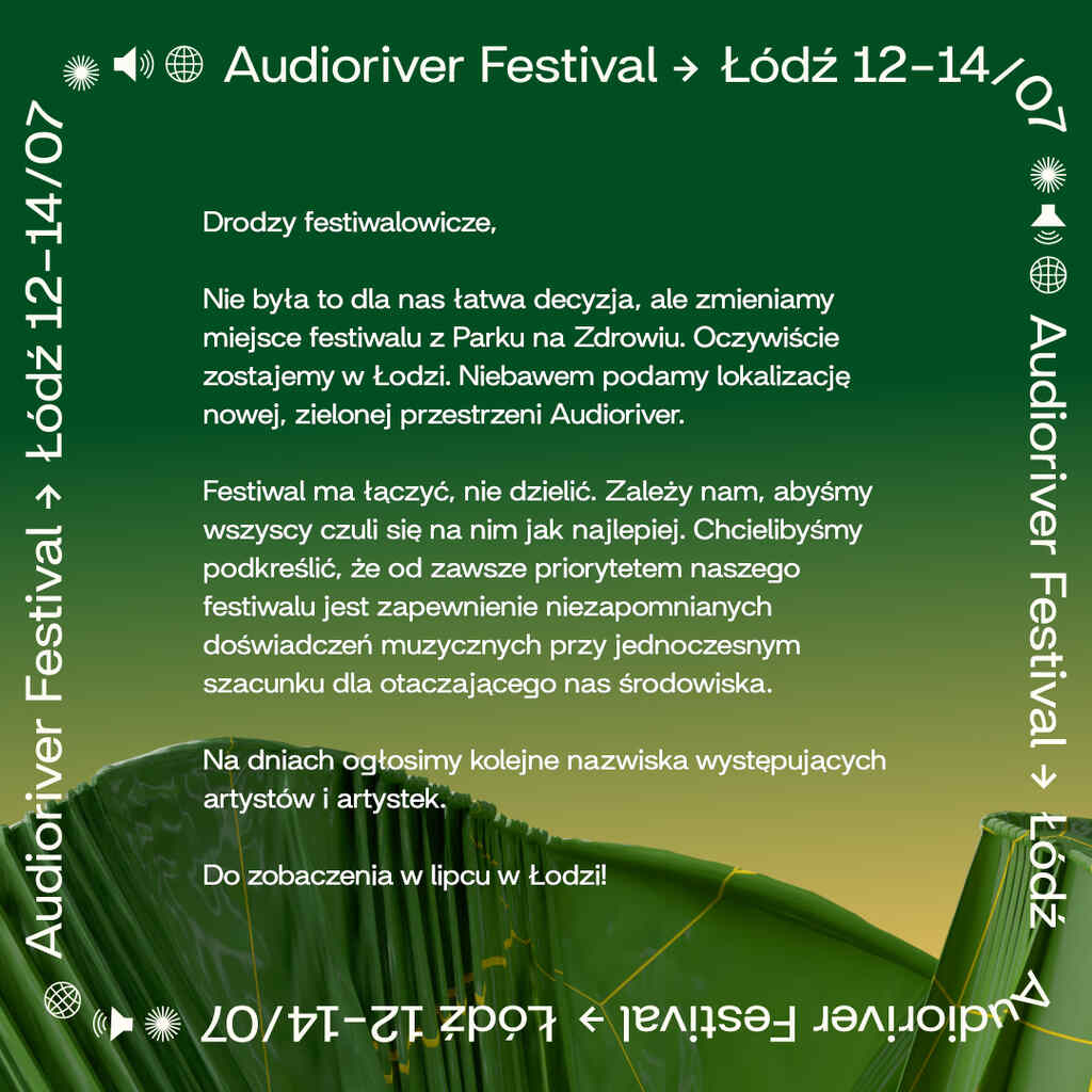 Festiwal Audioriver o zmianie lokalizacji